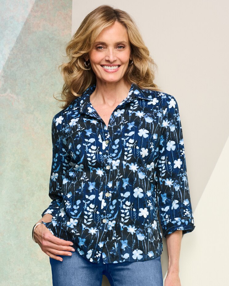Indigo Floral Shirt image number 1
