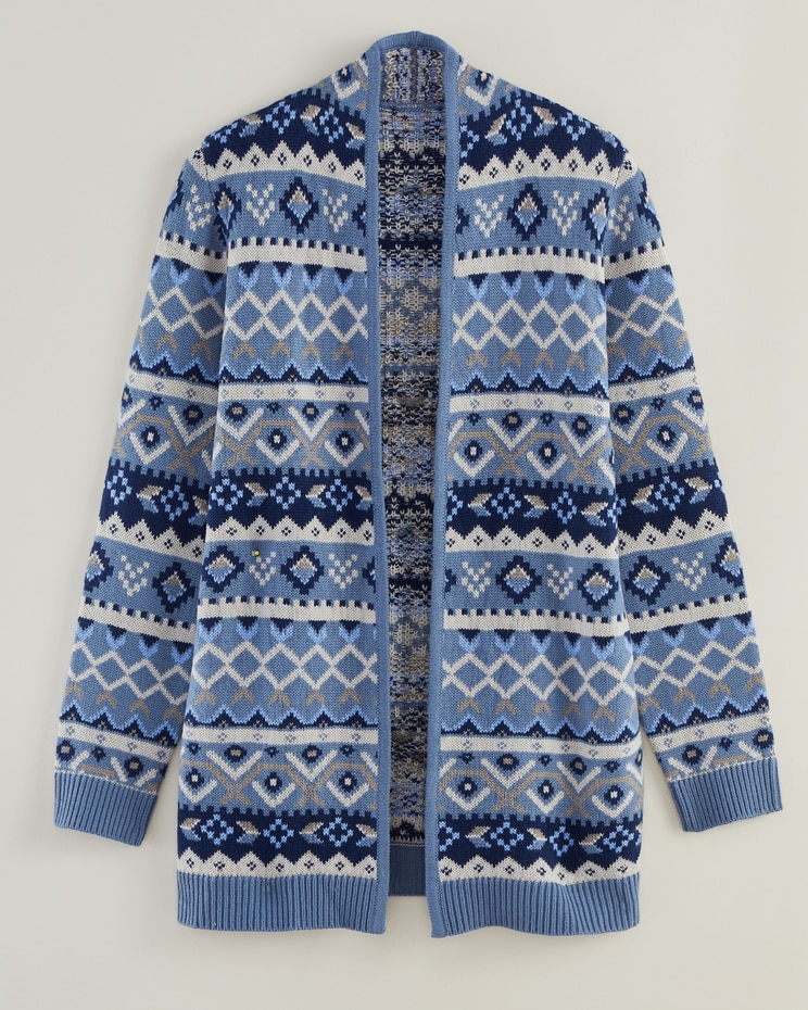 Patterned Cardigan Sweater image number 3