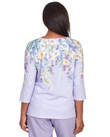 Alfred Dunner® Isn't It Romantic Spring Flower Split Neck Top thumbnail number 2