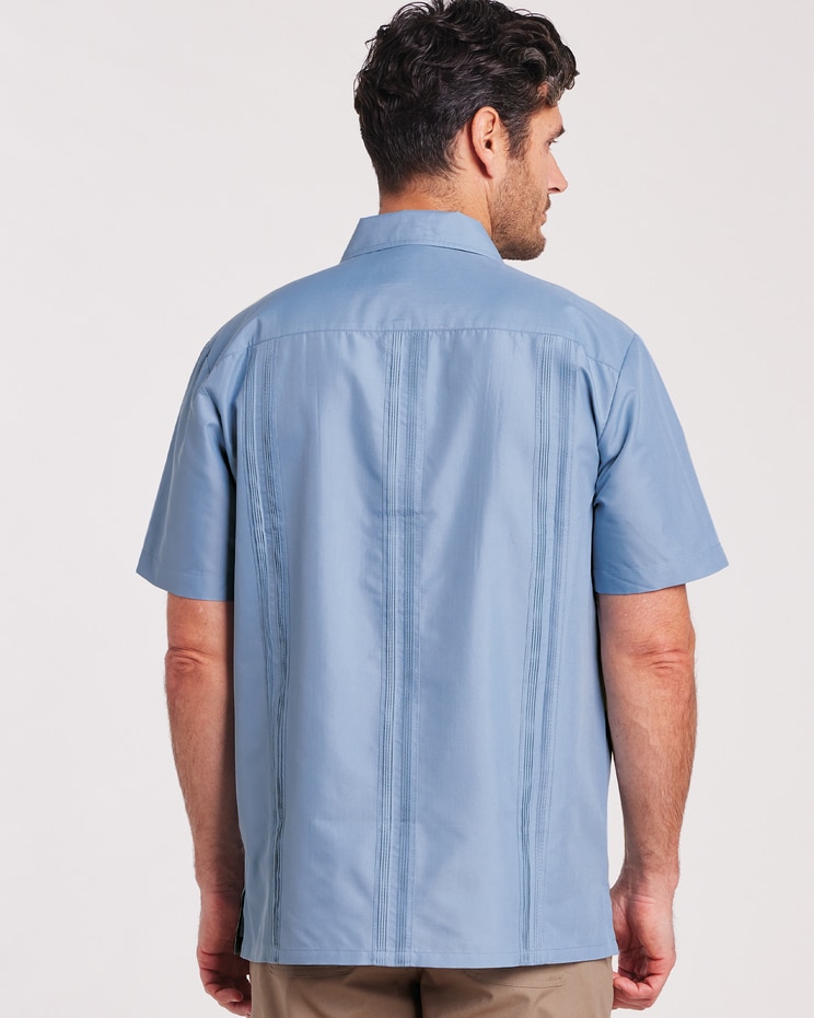 Haband Men’s Zip Front Guayabera Shirt image number 2
