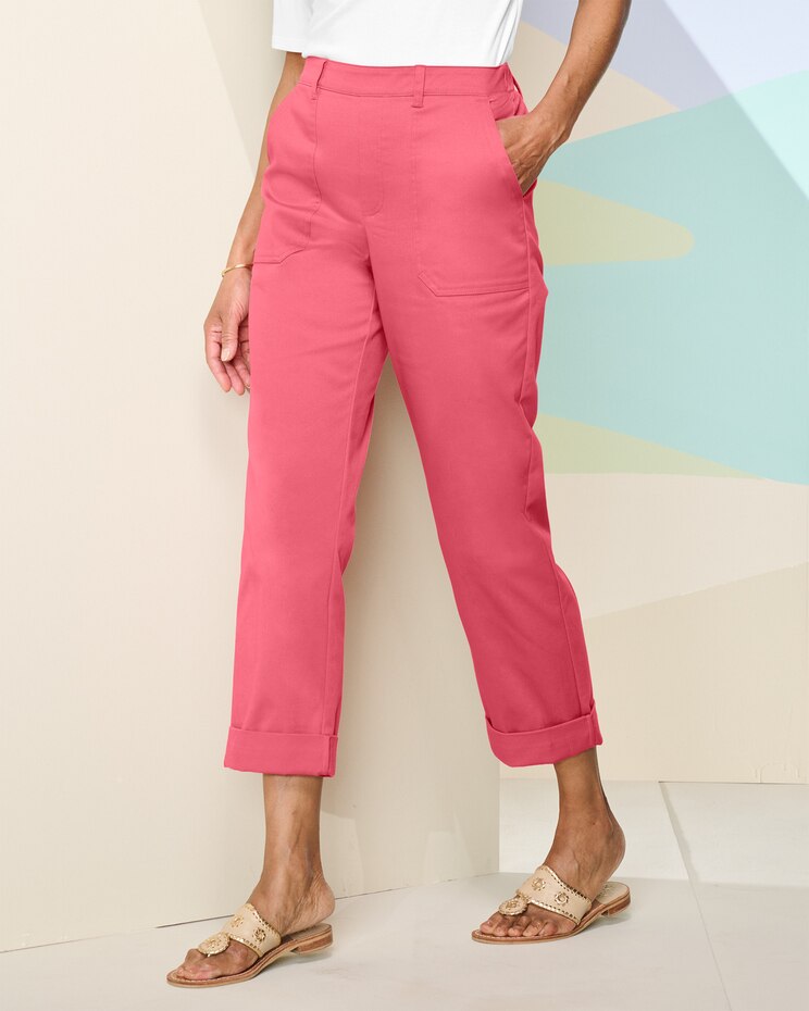 Comfort Stretch Cargo Crop Pants image number 1