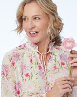 Feminine Floral Ruffle-Neck Popover thumbnail number 3