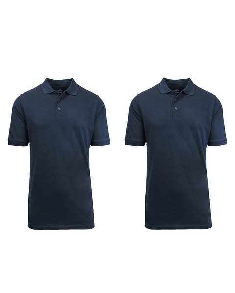 Galaxy By Harvic Tagless Short Sleeve Pique Polo Shirt-2 Pack