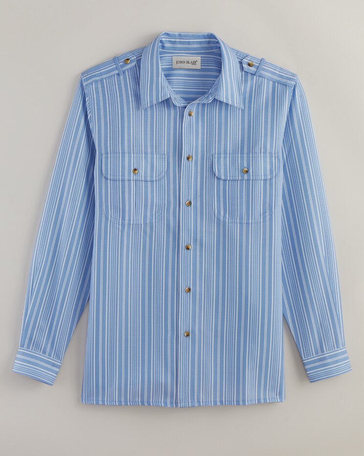John Blair® Long-Sleeve Linen-Look Pilot Shirt image number 1
