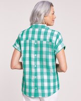 Plaid Gauze Dolman Shirt thumbnail number 3