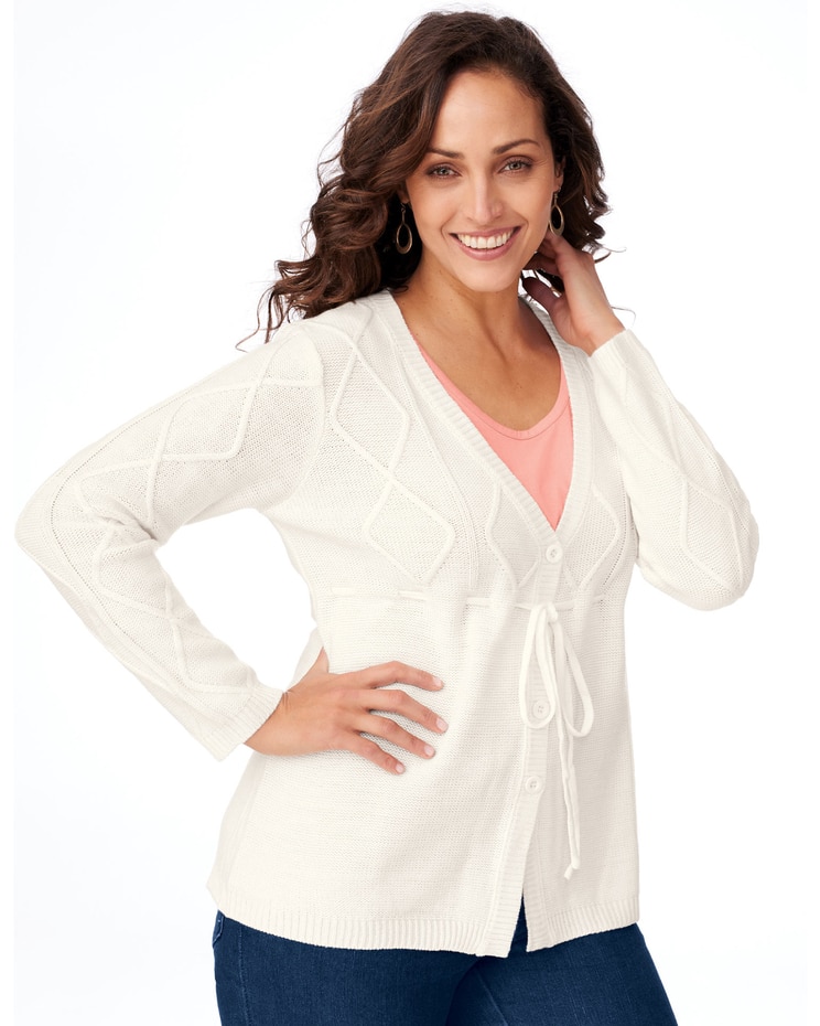 Cable Cardigan Sweater image number 1