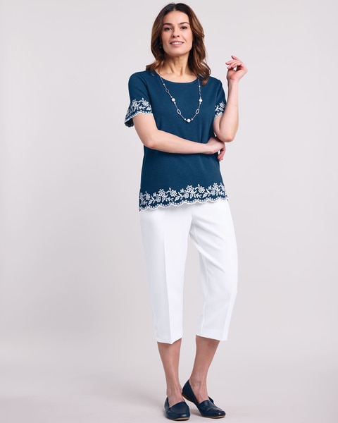 Alfred Dunner® Flower Power Border Top