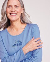 Embroidered Pointelle Top thumbnail number 4
