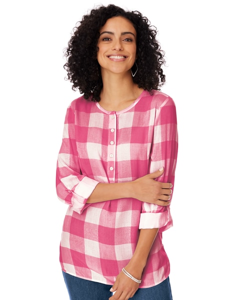 Gingham Popover Top
