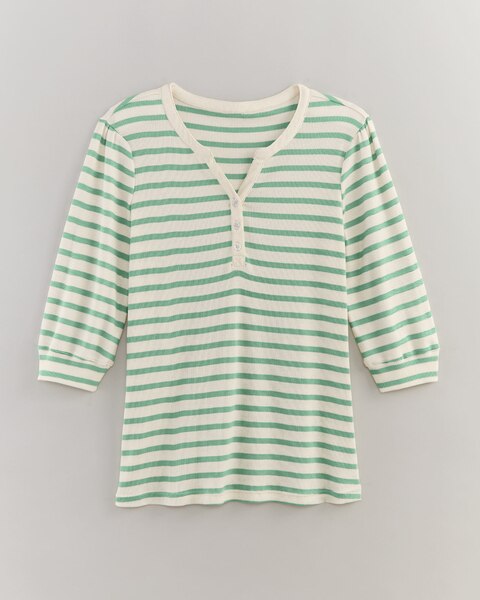 Ribbed Henley Top