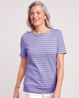 Essential Knit Striped Layered Look Top thumbnail number 1