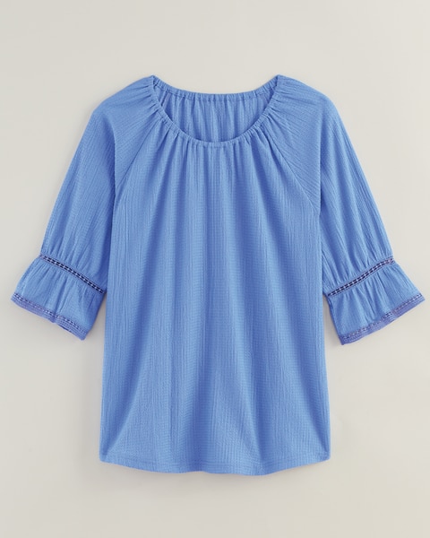 Knit Crinkle Peasant Top