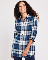 Super-Soft Plaid Flannel Pocket Tunic thumbnail number 1