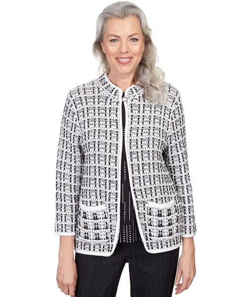 Alfred Dunner® World Traveler Knit Texture Jacket With Pearl Buttons