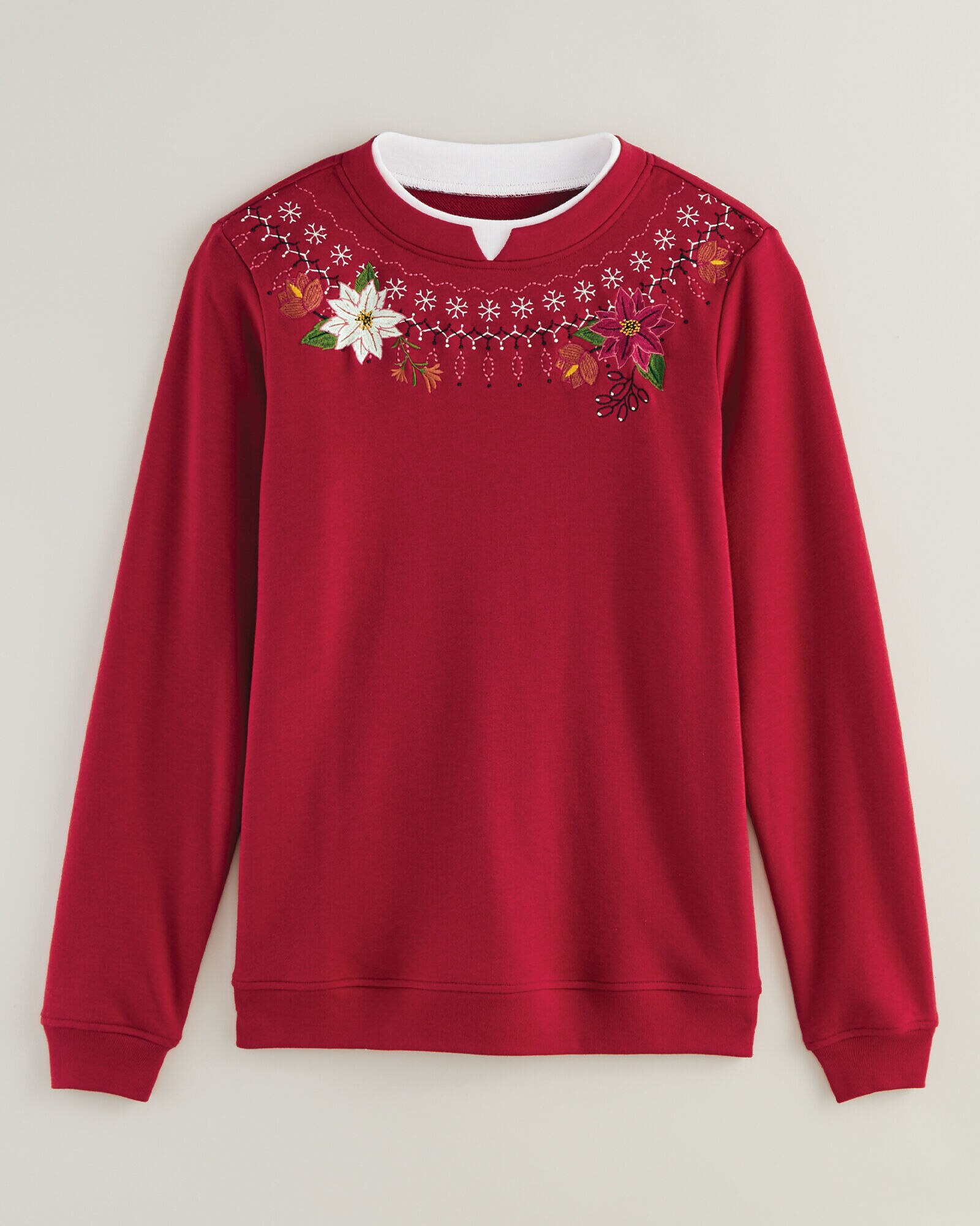Haband Women s Embroidered Fleece Sweatshirt Blair