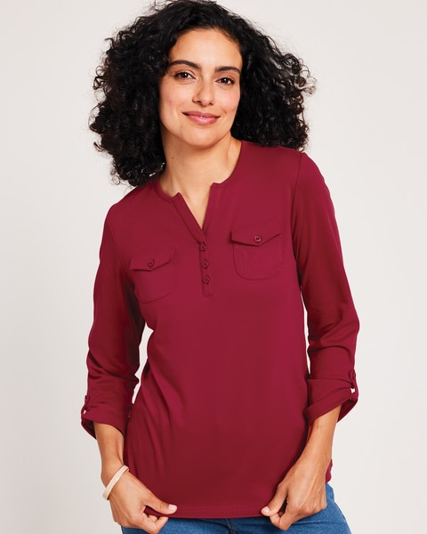 Essential Knit Pocket Henley