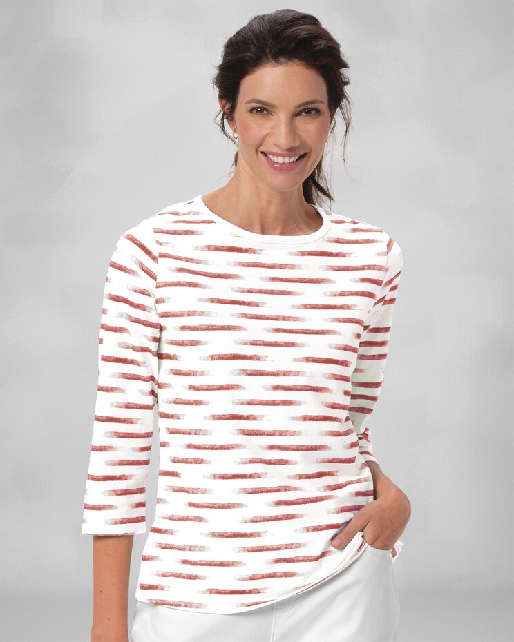 Cotton Painted Stripe Tee image number 1