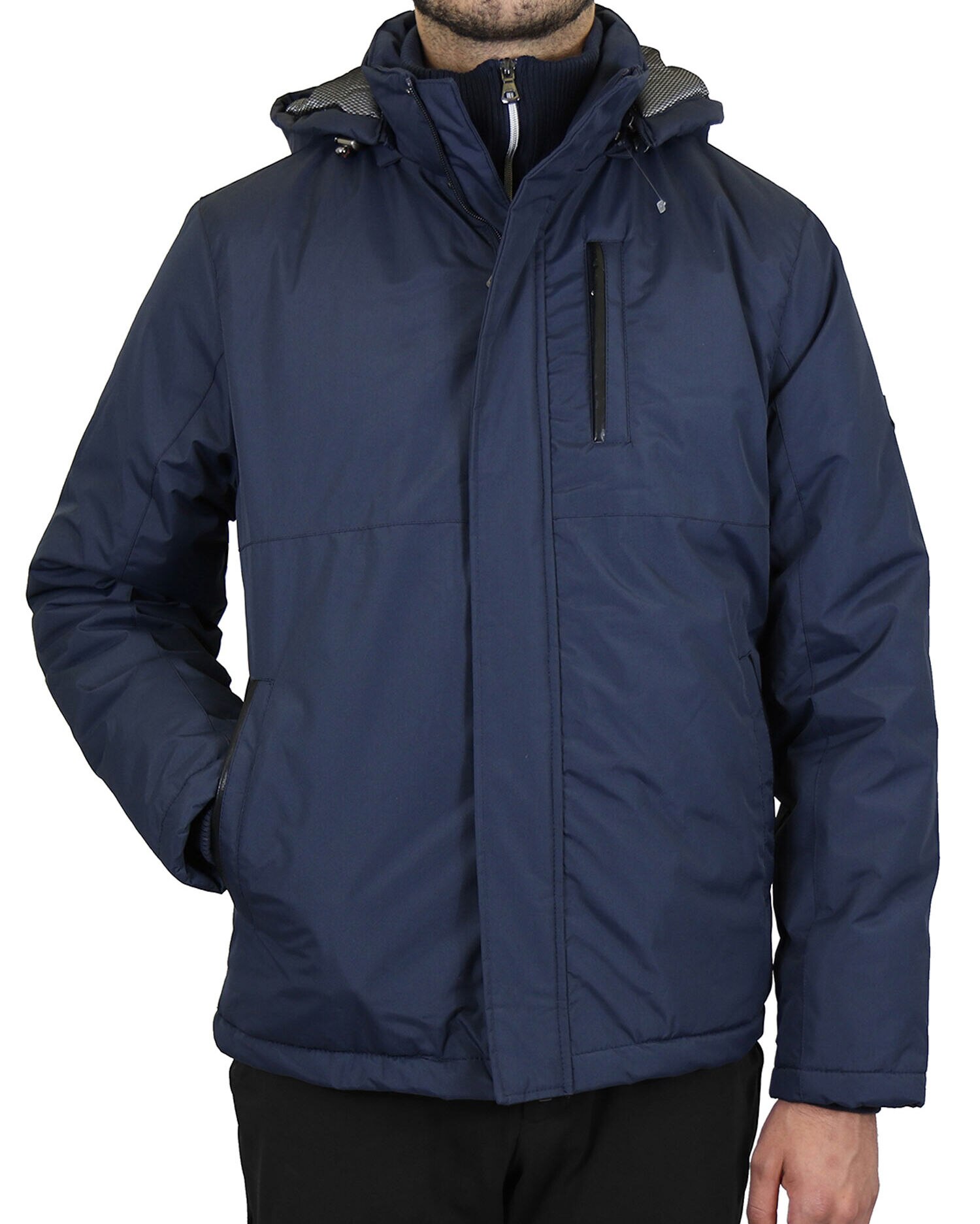 Spire By Galaxy Heavyweight Presidential Tech Jacket with Detachable Hood Blair