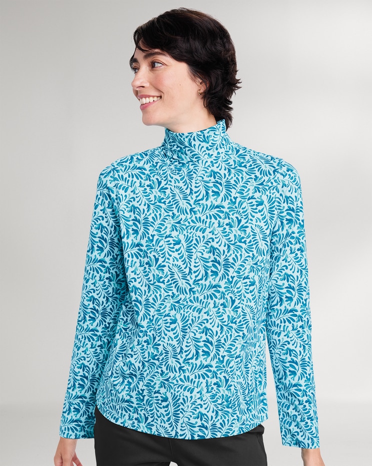 Prima™ Cotton Stencil Floral Turtleneck image number 1