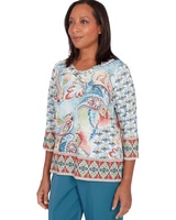Alfred Dunner® Sedona Sky Medallion Paisley Top thumbnail number 3