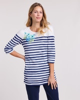 Essential Knit Border Stripe Tunic thumbnail number 1
