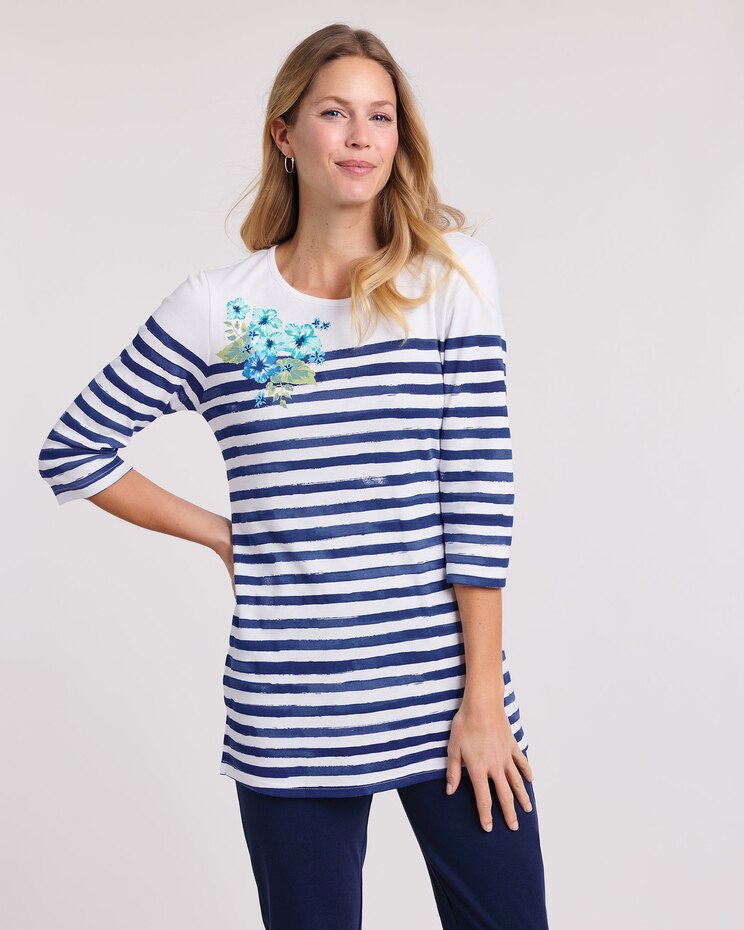 Essential Knit Border Stripe Tunic image number 1