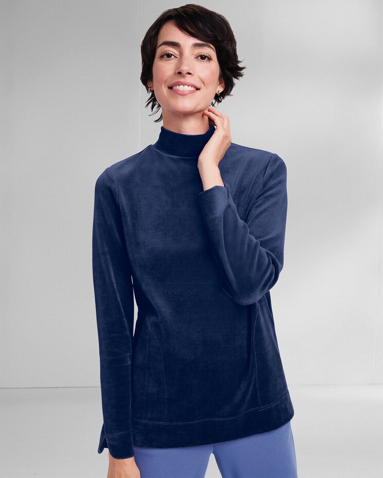 Velour Mockneck Top image number 1