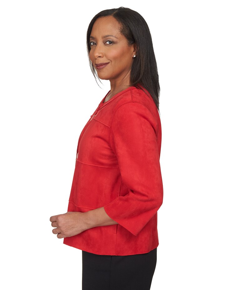 Alfred Dunner® Park Place Gold Embellished Suede Jacket image number 4