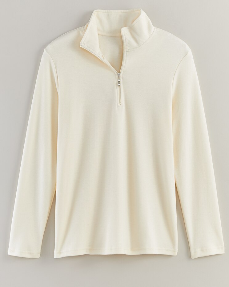 Essential Knit Quarter-Zip Top image number 4
