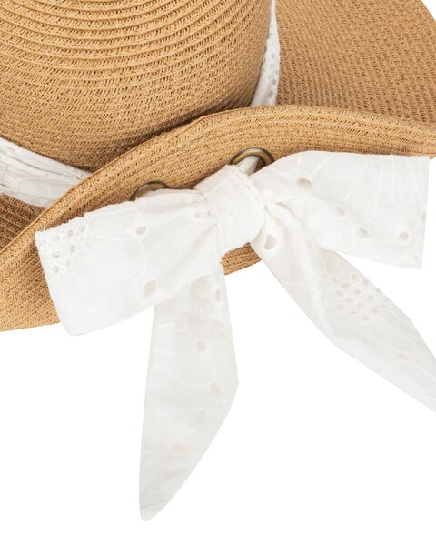 Womens Ultrabraid Fold Back Bow Sun Hat