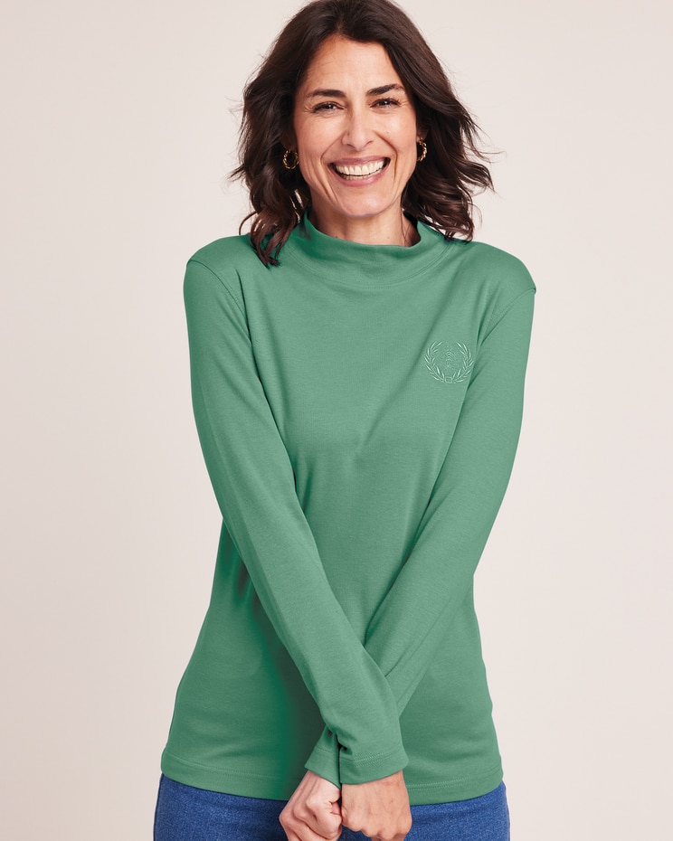 Essential Knit Long Sleeve Mock Top image number 1