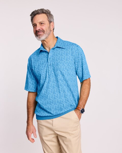 John Blair Short-Sleeve Banded-Bottom Polo