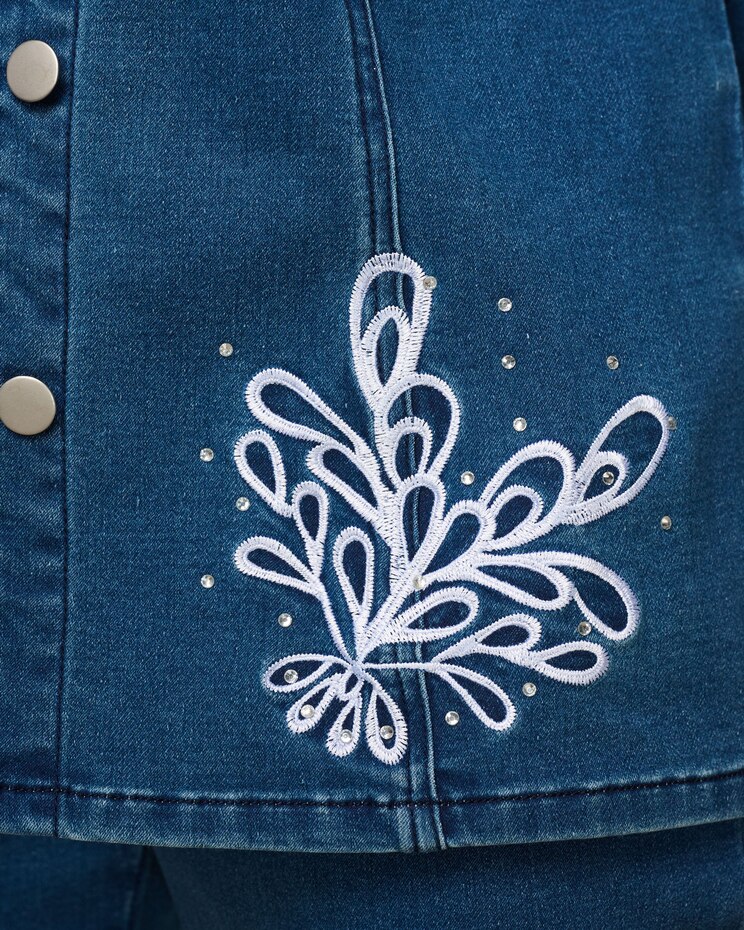 Soft Stretch Denim Embellished Jacket image number 4