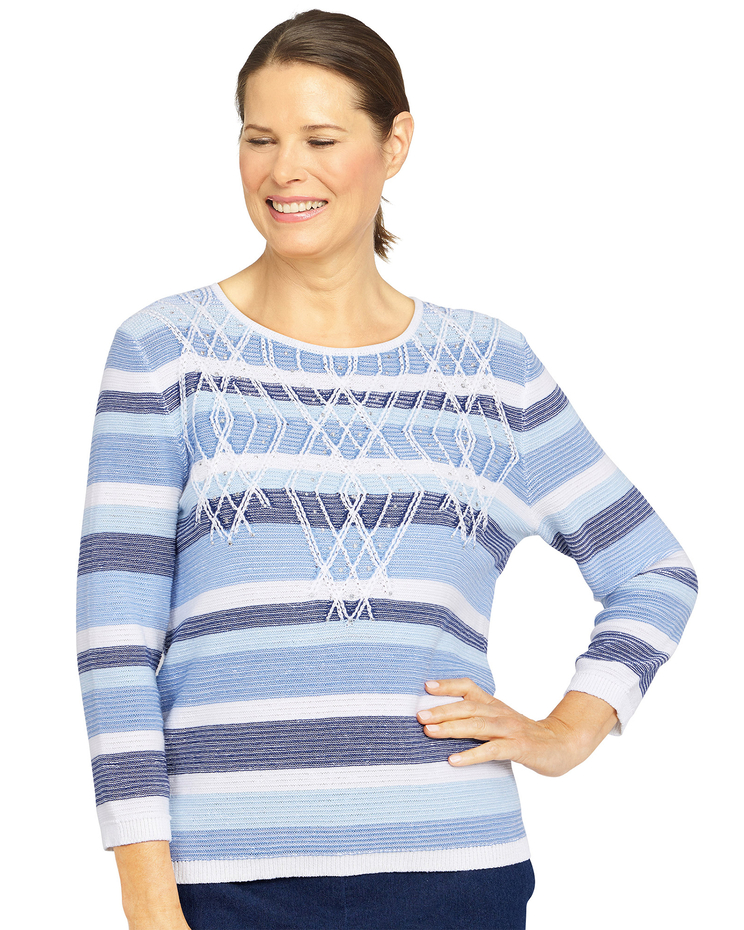 Alfred Dunner® Shenandoah  Valley Striped Sweater image number 1