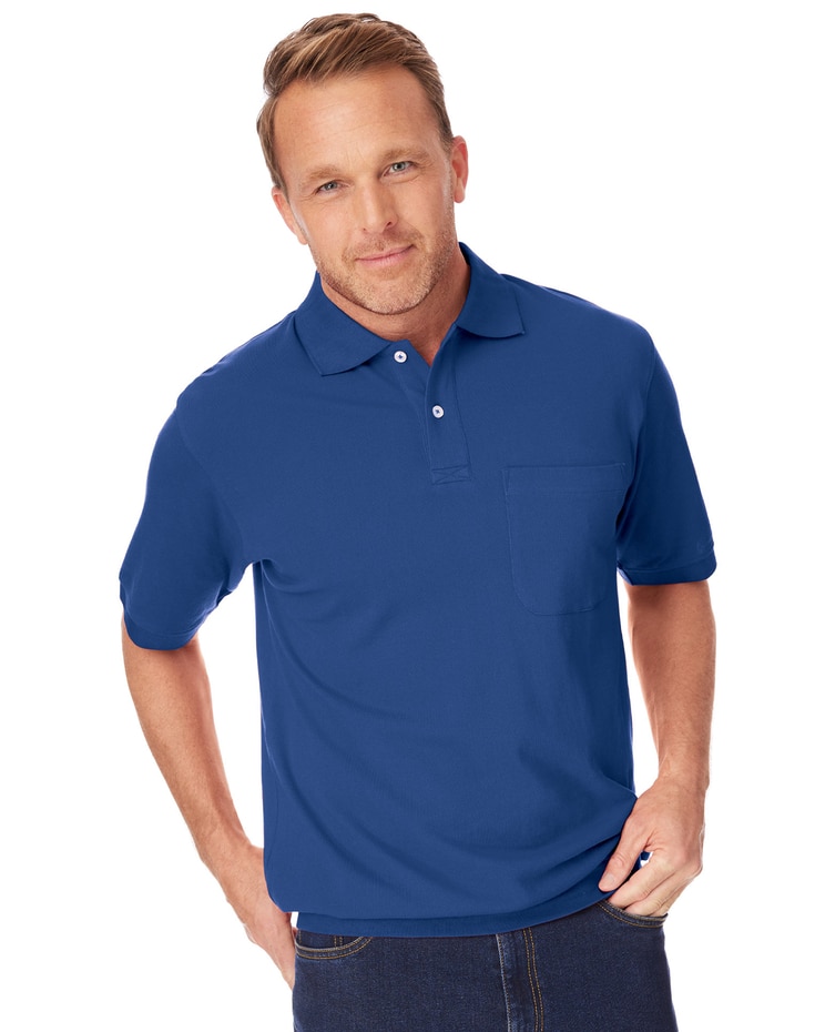 John Blair Banded-Bottom Piqué Knit Polo image number 1