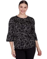 Ruby Rd® Berry Glam Knit Hearts Dew Top thumbnail number 1