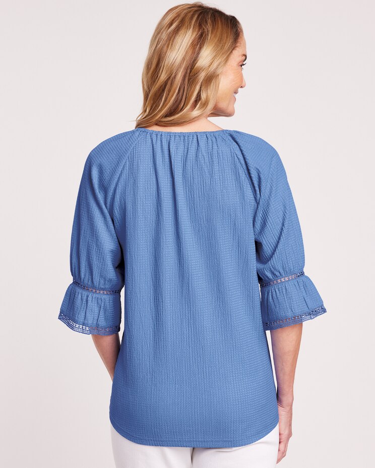 Knit Crinkle Peasant Top image number 4
