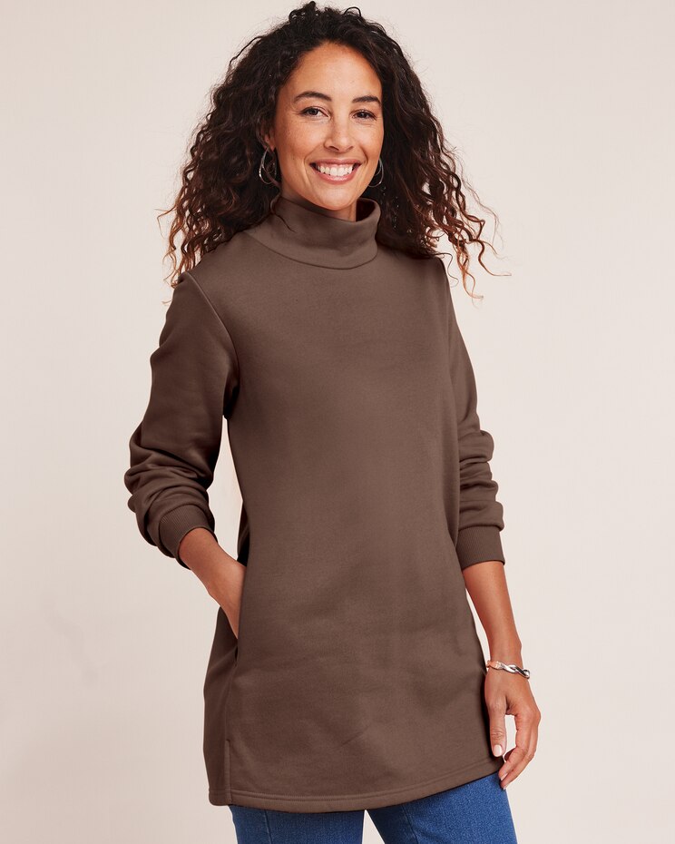 Better-Than-Basic Mock Neck Tunic Sweatshirt image number 1