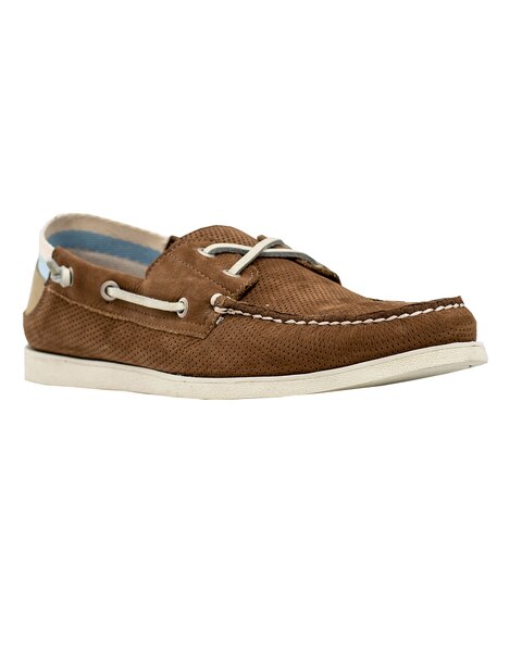Frogg Toggs Beach Haven Handsewn Leather Boat Shoes