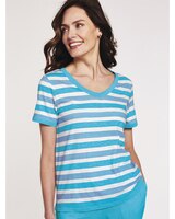 Stripe Contrast Trim Tee thumbnail number 1