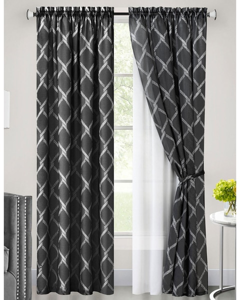 Bombay Double Layered Rod Pocket Window Curtain Panel