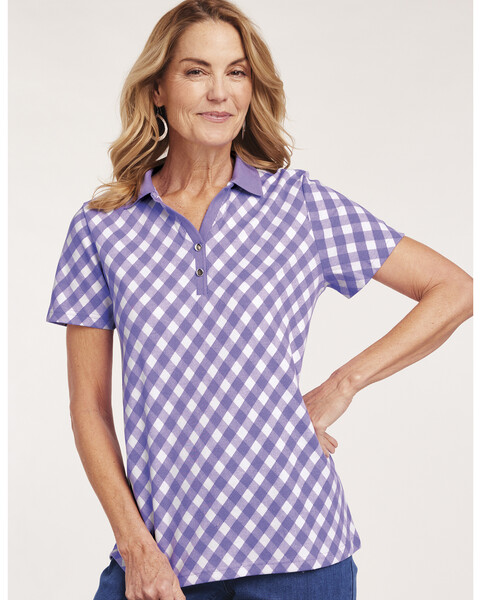 Gingham Polo Top