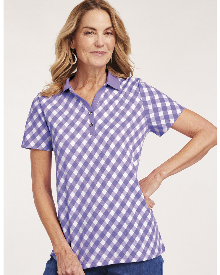 Gingham Polo Top image number 1