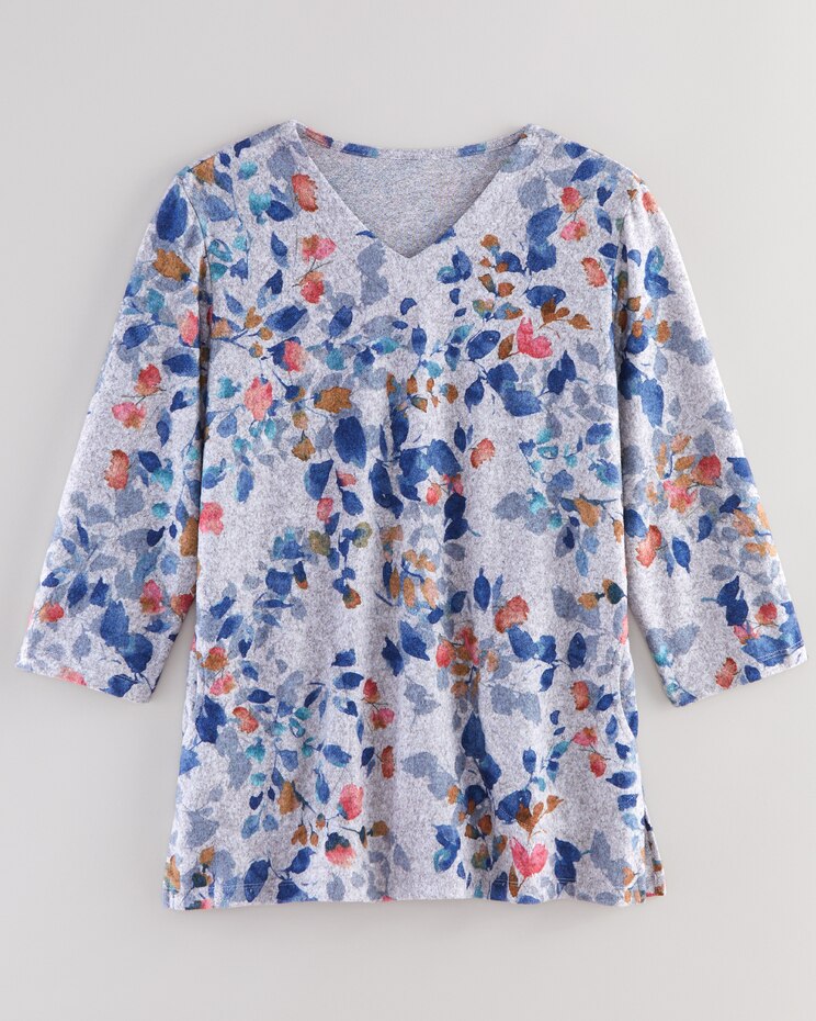 Alfred Dunner® Casual Fridays Watercolor Leaves Top image number 2