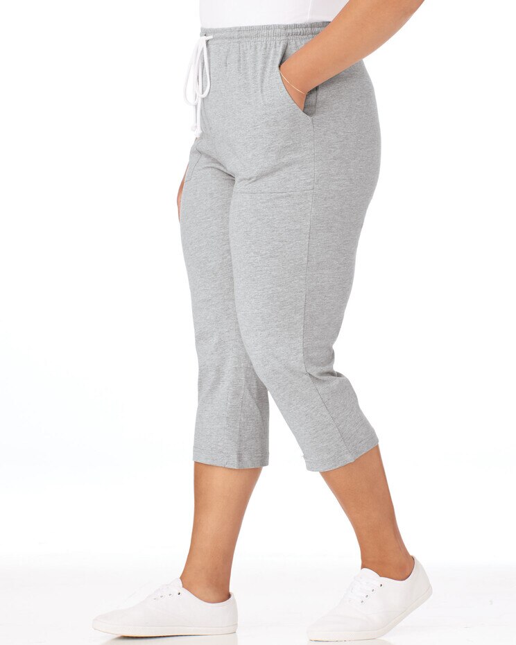 Pull-On Knit Drawstring Sport Capris