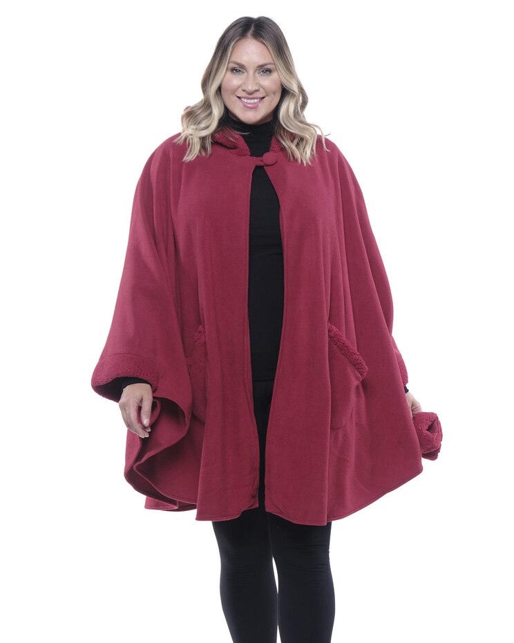 Sherpa Trim Fleece Wrap & Glove Set image number 1