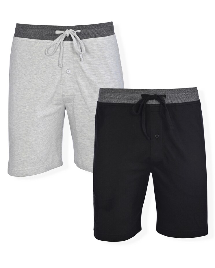 Hanes 2-Pack French Terry Knit Sleep Shorts image number 1