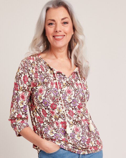 Smocked Peasant Top