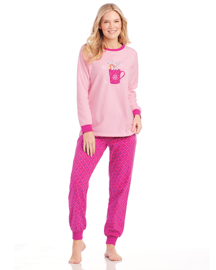 Novelty Appliqué Fleece Pajama Set image number 1