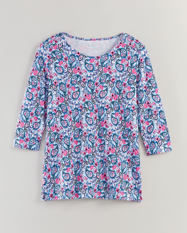Essential Knit Button-Trim Top image number 1